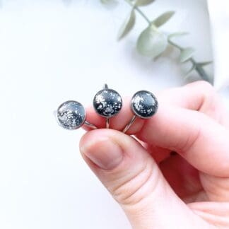 Silver Metallic Rings