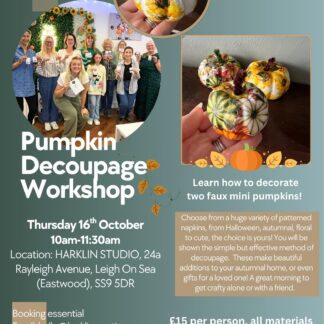 Thursday 16th October PUMPKIN DECOUPAGE workshop